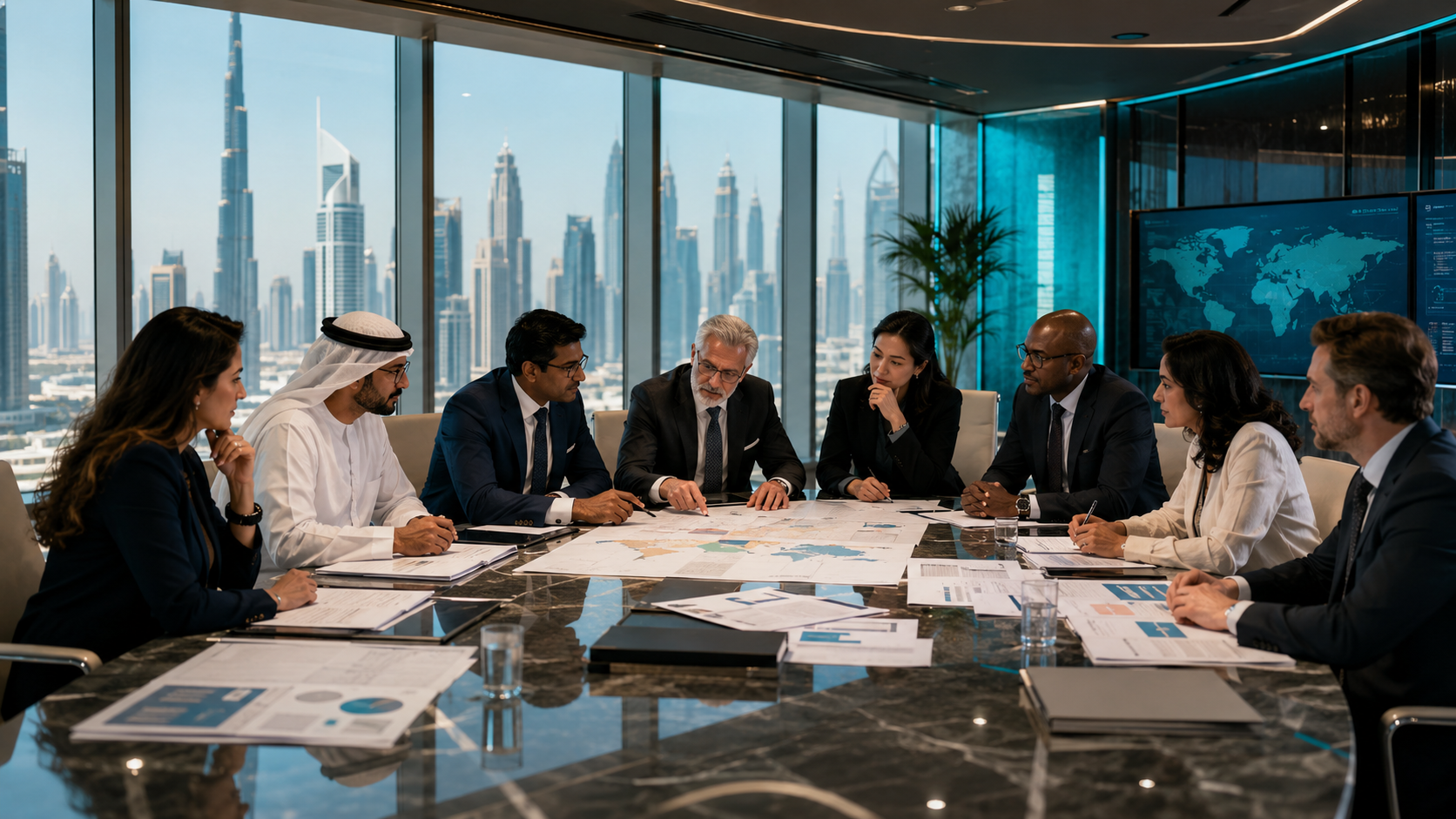International healthcare groups boardroom Dubai